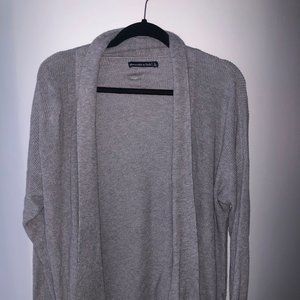 Gray Open Front Cardigan